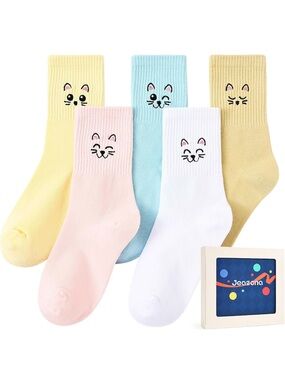 Cute box set of colorful cat socks